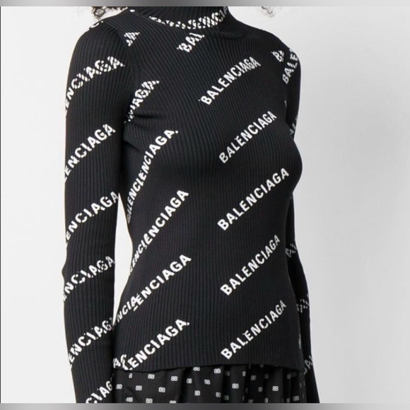 Balenciaga Turtleneck Ribbed Sweater Open Back M - Picture 10 of 15
